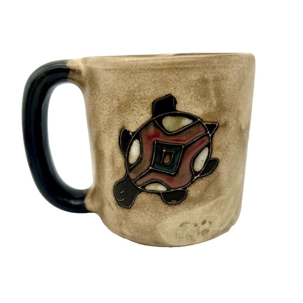 Mara Stoneware Pottery Mug Desert Turtle Tortoise Southwest Folk Art 16 oz